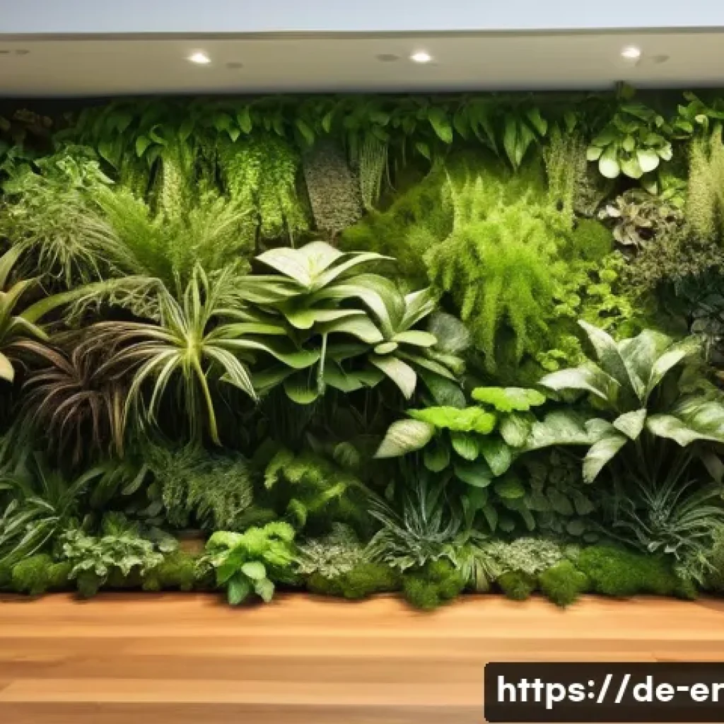 리빙월을 위한 자재 비교 분석 - A natural living wall indoors featuring lush green plants rooted in organic substrates such as cocon...