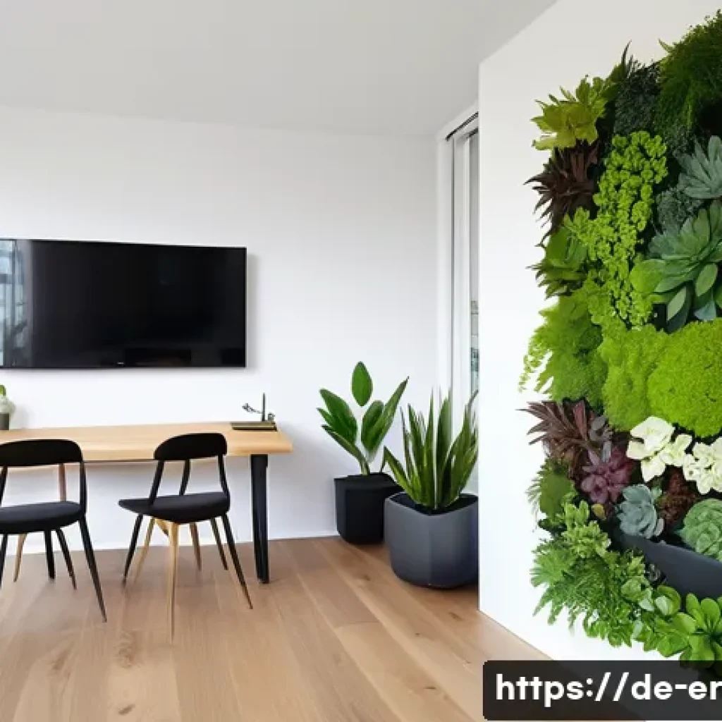 리빙월을 위한 실용적인 팁 - A modern indoor living wall installation in a bright German apartment featuring a variety of plants ...